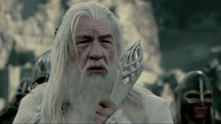 Gandalf Squinting His Eyes At Something GIF