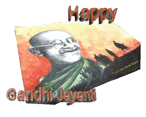 Gandhi Jayanti Poster With Gandhi Sticker