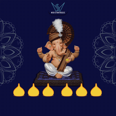 Ganesh Chaturthi Poster With Ganesha Statue GIF
