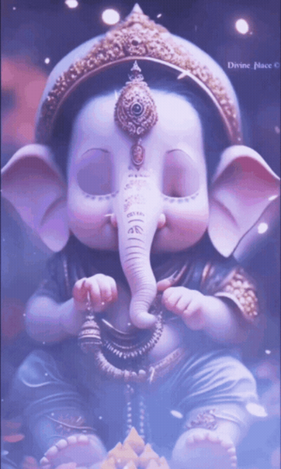 Ganesh Chaturthi Poster With Ganesha Statue GIF