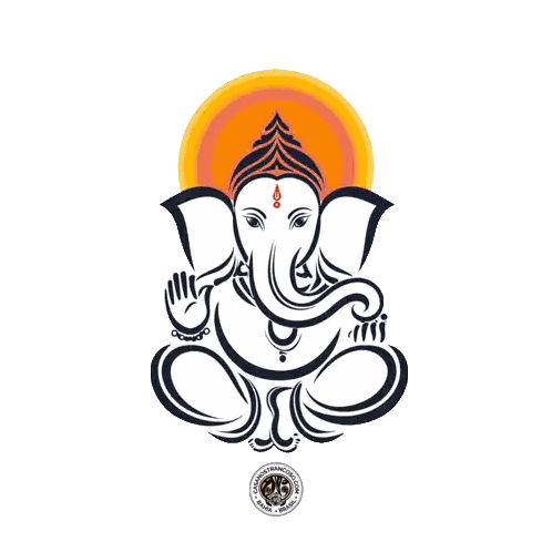 Ganesha Elephant Drawing Sticker