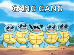 Gang Gang Group Of Pokemon Squirtles GIF