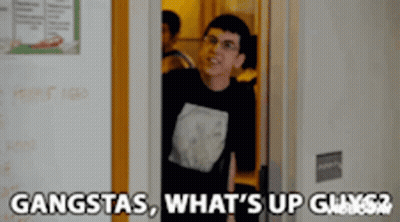 Gangstas What's Up Guys Man In Doorway GIF