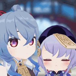 Ganyu And Qiqi Talking Each Other GIF
