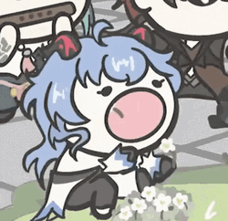 Ganyu Eating Flowers GIF