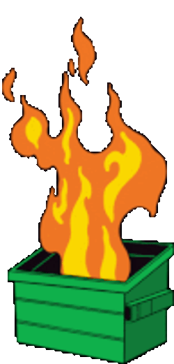 Garbage Can Flame Sticker GIF