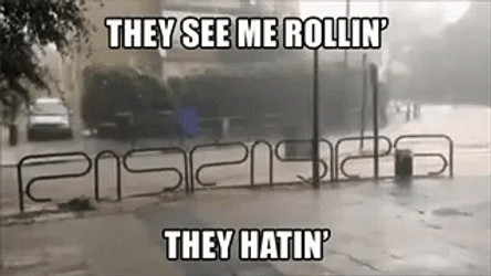 Garbage Can Rolling In The Flooding GIF