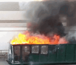 Garbage Dumpster Blazing Fire GIF