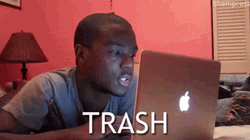 Garbage Man Using Laptop Trash GIF