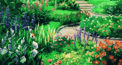 Garden With Flowers And Plants GIF
