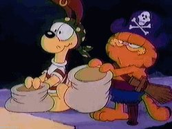 Garfield And Odie Trick Or Treat GIF