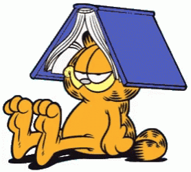 Garfield Book Head On Monday GIF