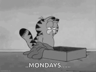 Garfield Crying On Box Mondays GIF