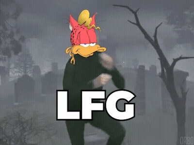 Garfield Dancing In Cemetery Saying LFG GIF