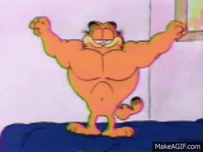 Garfield Flexing Muscles GIF