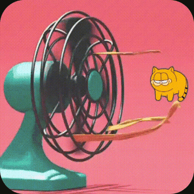 Garfield Flying Around Fan GIF