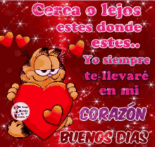 Garfield Heart Buenos Dias Amor Design