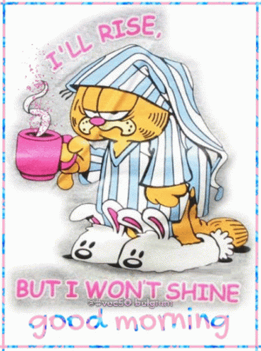 Garfield Holding Coffee Cup GIF