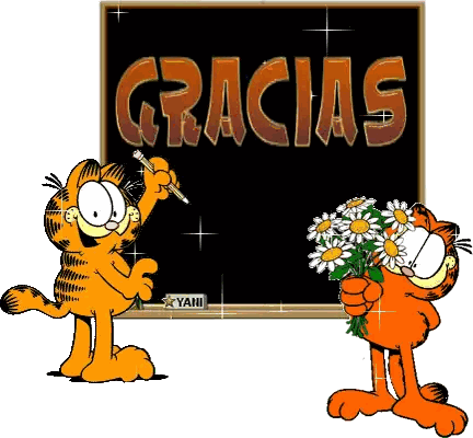 Garfield Holding Flowers Gracias Sticker