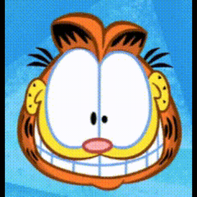 Garfield Is Smiling And Looking At The Camera GIF