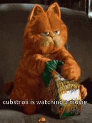 Garfield Is Watching A Movie GIF