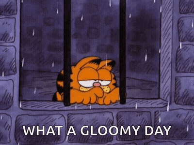 Garfield Looking Out Gloomy Day GIF