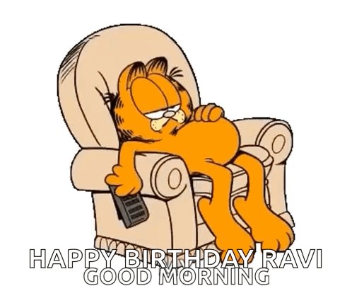 Garfield Lying In Chair With Remote GIF