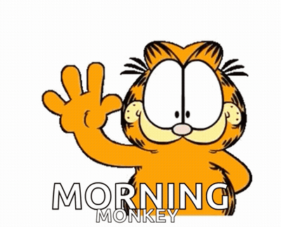 Garfield Saying Morning Monkey GIF