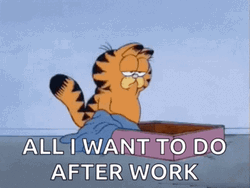 Garfield Sleeping After Work On Monday GIF