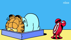 Garfield Smashing Alarm Clock GIF