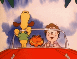 Garfield Summer Driving GIF