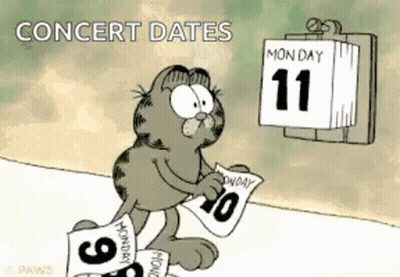Garfield The Cat Is Looking At A Calendar That Says Monday 11 GIF