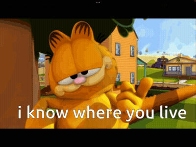 Garfield Thumbs Up Saying I Know Where You Live GIF