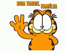 Garfield Waving Buenas Tardes GIF