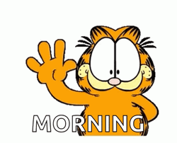 Garfield Waving Hello Good Morning