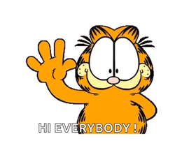Garfield Waving Hi Everybody GIF