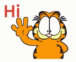 Garfield Waving Hi GIF