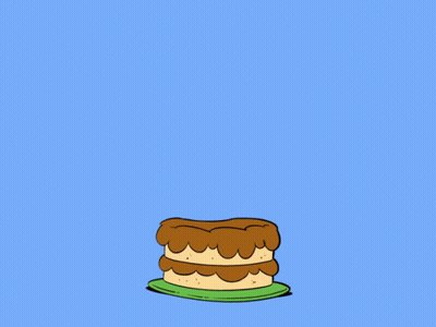 Garfield Wearing A Party Hat Stands In Front Of A Birthday Cake With The Words Surprise Written Above Him GIF