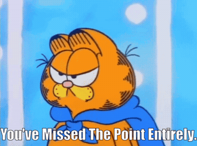 Garfield Wearing A Scarf And Saying You 'Ve Missed The Point Entirely GIF