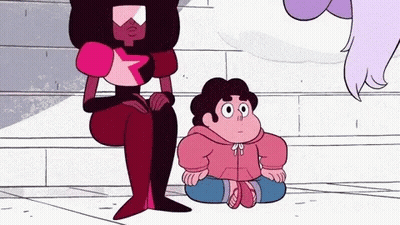 Garnet And Steven Sitting On Floor GIF