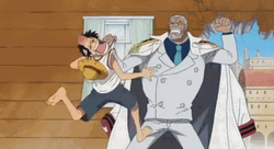 Garp Hung Luffy With His Hand GIF