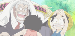 Garp Talking With Luffy GIF