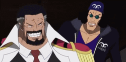 Garp Walks With Kuzan GIF