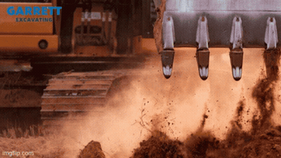 Garrett Excavating Logo On Construction Site GIF
