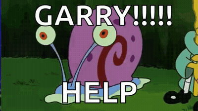 Garry From Spongebob Squarepants Is Asking For Help From Bart Simpson . GIF