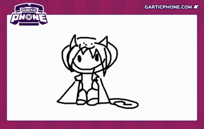 Gartic Phone Logo With Cat on Purple Background