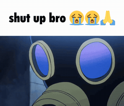Gas Mask Saying Shut Up Bro GIF