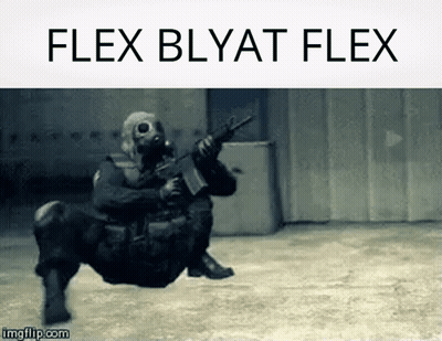 Gas Mask Soldier Holding Gun Flex Blyat Flex GIF