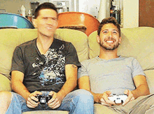 Gay Love Couple Playing Game Exchange Kiss  GIF