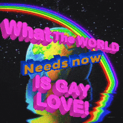 Gay Love With Rainbow Background GIF